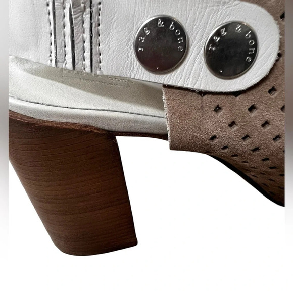 Rag and Bone suede lasercut accent sling back bootie pump sandals size 8… - Picture 7 of 9